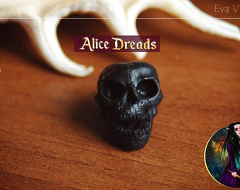 Black Skull Dreadlocks Bead - Scary dreadlock extensions hair beads for dreads