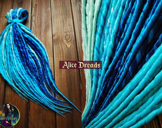 Blue Dreadlock Extensions Set, Soft Synthetic Hair for Princess Anime Cosplay