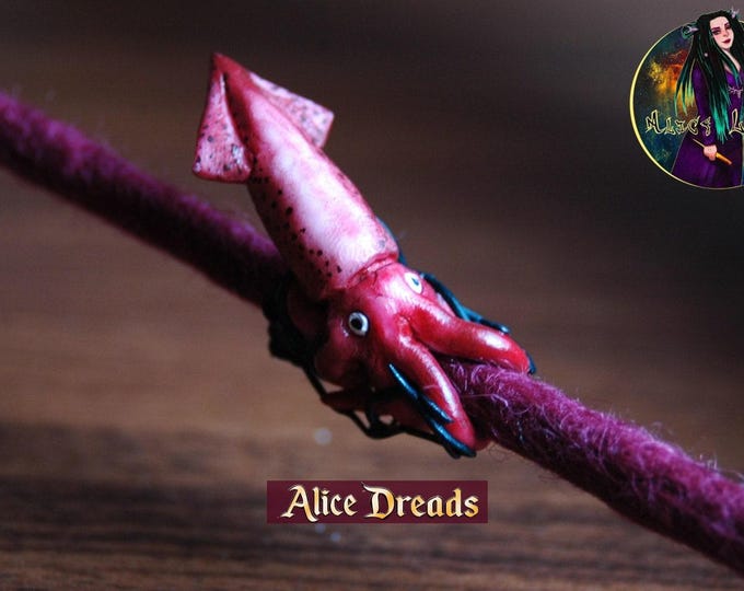 Handmade jewelry for dreads Hair clay beads for dreadlock extensions Bead Squid