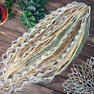Boho Dreadlocks – Soft Crochet Dreads with curly locks, blonde Natural Style Dreadlock Extensions, puffy braids, curls, Bohemian Dreadlocks