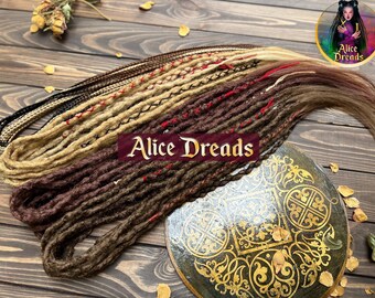 Crochet Boho Synthetic Dreads: Brown & Blonde Braided Dreadlocks with braids and wrapped accents