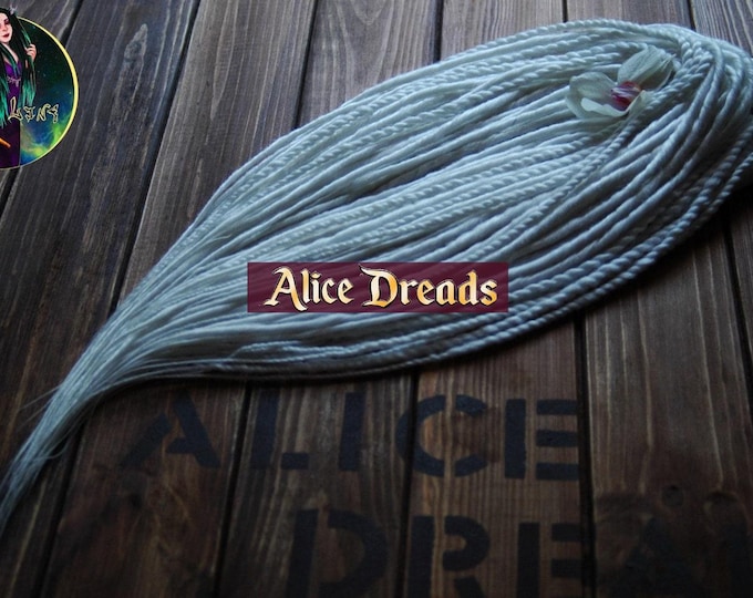 Set of white synthetic double ended DE dreads white dreadlocks