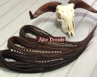 Synthetic dreads double ended or single ended dreadlocks shades of brown thin locks