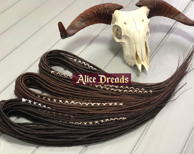 Synthetic dreads double ended or single ended dreadlocks shades of brown thin locks