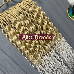 Set of curly blonde to white dreads wavy synthetic double or single ended dreadlocks accent custom dreadlocks for blondies hair extensions