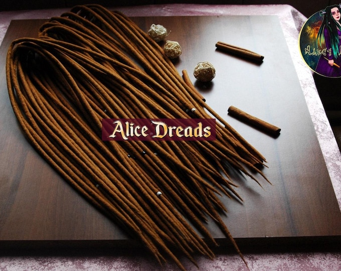 Dreadlock extensions Full Set of light brown wool dreads