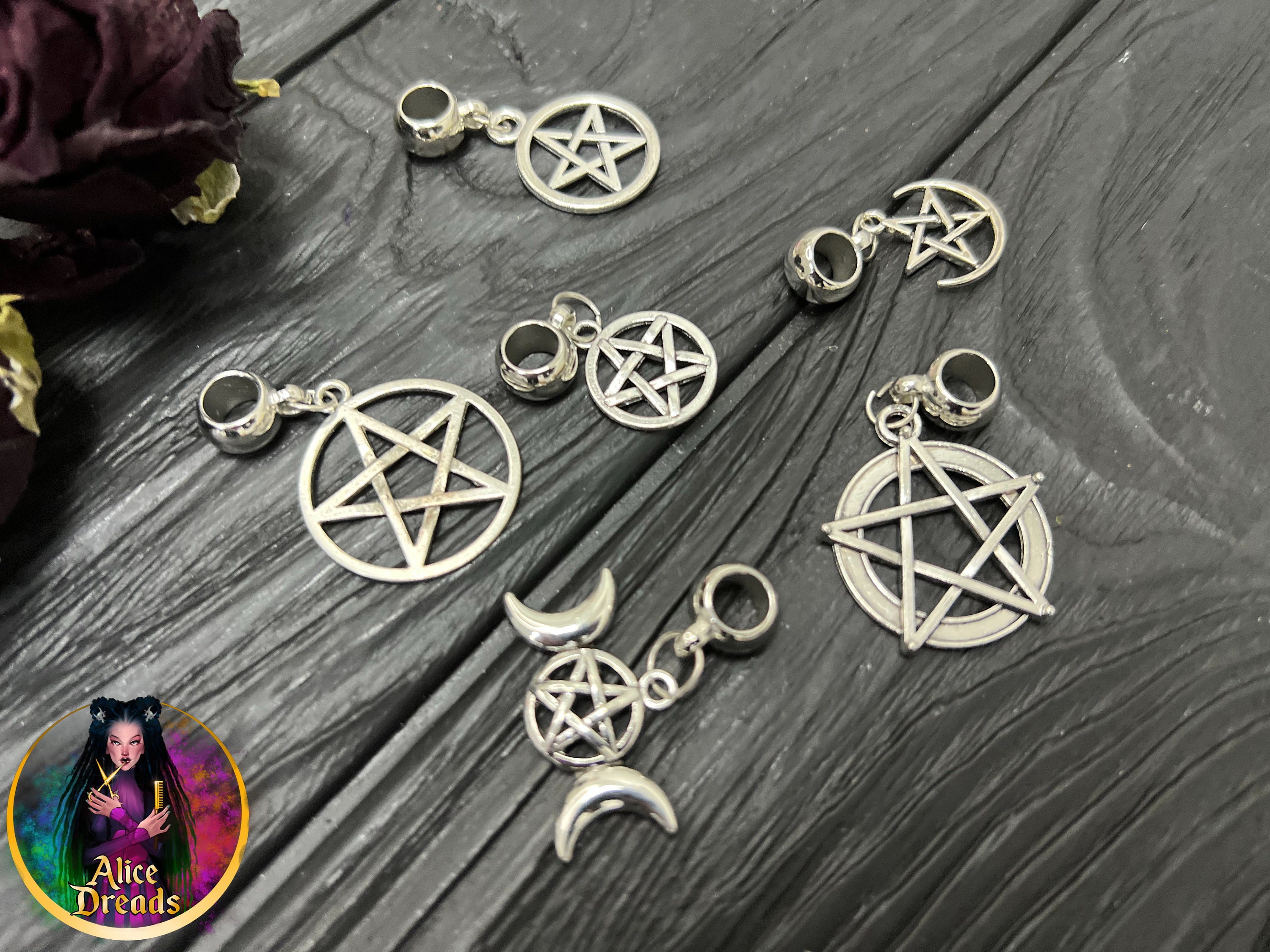 Pentagram Dread Accessories, Bead for Dreads, Hair Beads for  display picture 2