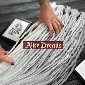 Full set of white silver gray grey shades long crochet synthetic double ended DE dreads natural dreadlocks full head hair extensions grey
