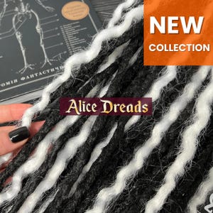 Gothic Style Synthetic Dreads, Black and White Curly Locks for Halloween Party