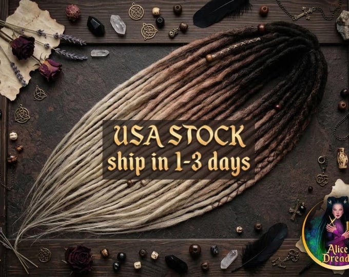 Crochet Synthetic Dreads: Black Brown Blonde Ombre Hair Extensions (55-60cm)
