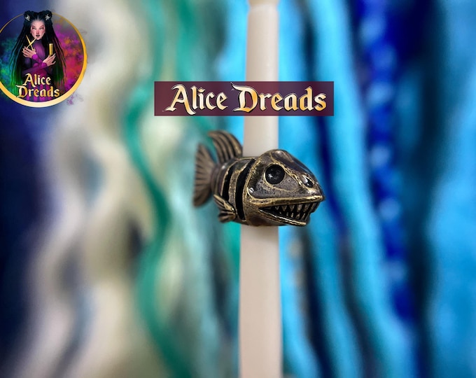 Metal bead for dreads fish piranha Dreadlock beads Braided Lanyard Pendant Accessories