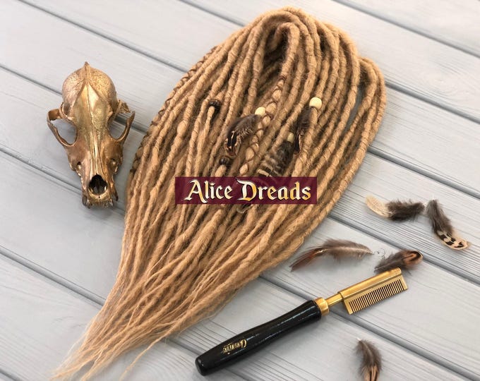 Champagne Blonde Crochet Dreads: Synthetic Kanekalon DE/SE Dreadlocks