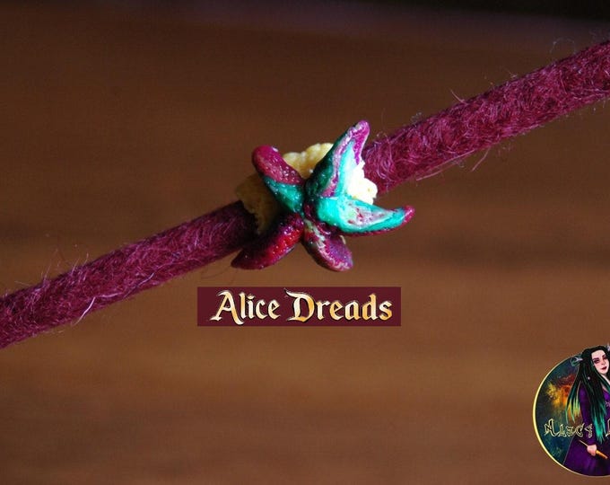Starfish Dreadlock Bead: Polymer Clay Hair Jewelry