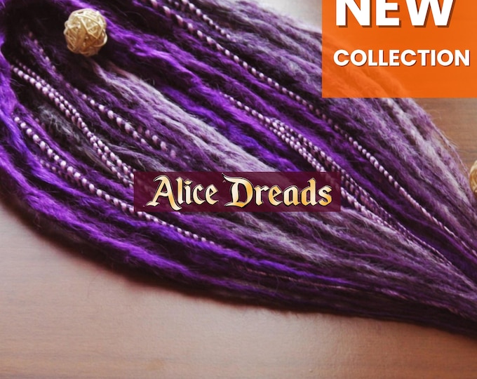 Set of crochet synthetic double ended dreads. Shades of purple lavender
