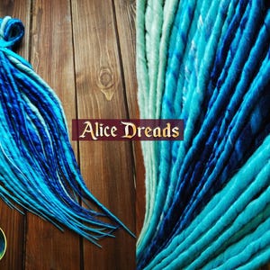 Blue arctic aqua dreadlock extensions Set of thick synthetic double ended dreads hair extensions dreadlocks