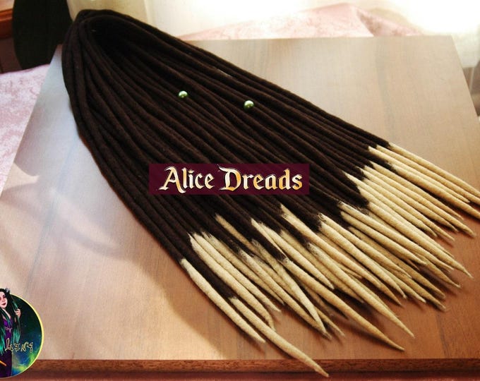 Dreadlock extensions Black and White Dreads Wool Dreadlocks Accent Set for Mens Iroquois