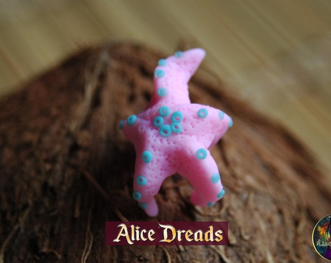 Dreadlock extensions hair bead for dreads Pink Starfish Beads by AliceDreads