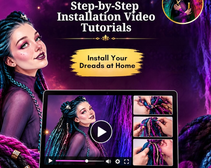 How to Install Dreads Video Tutorial, DIY Loc Extensions Guide, Beginner Digital Download