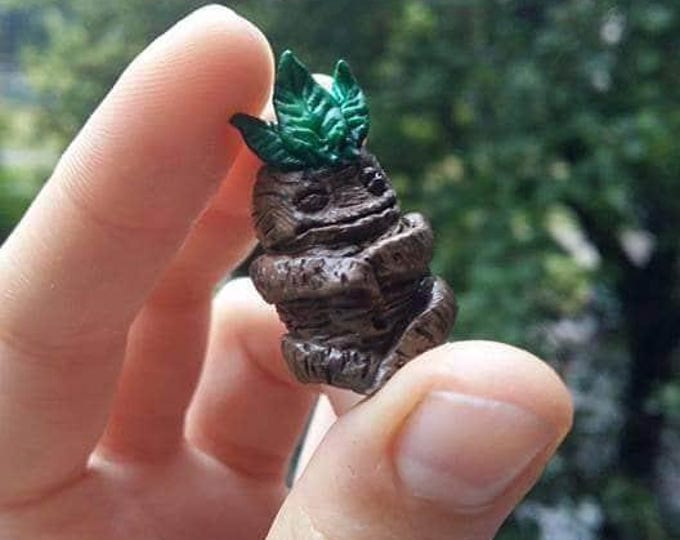 Mandrake Root Clay Bead for Dreads, Handmade Hair Extension Jewelry