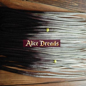 Full Set of wool DE dreads Black dirty white gray double ended dreadlocks by Alice Dreads
