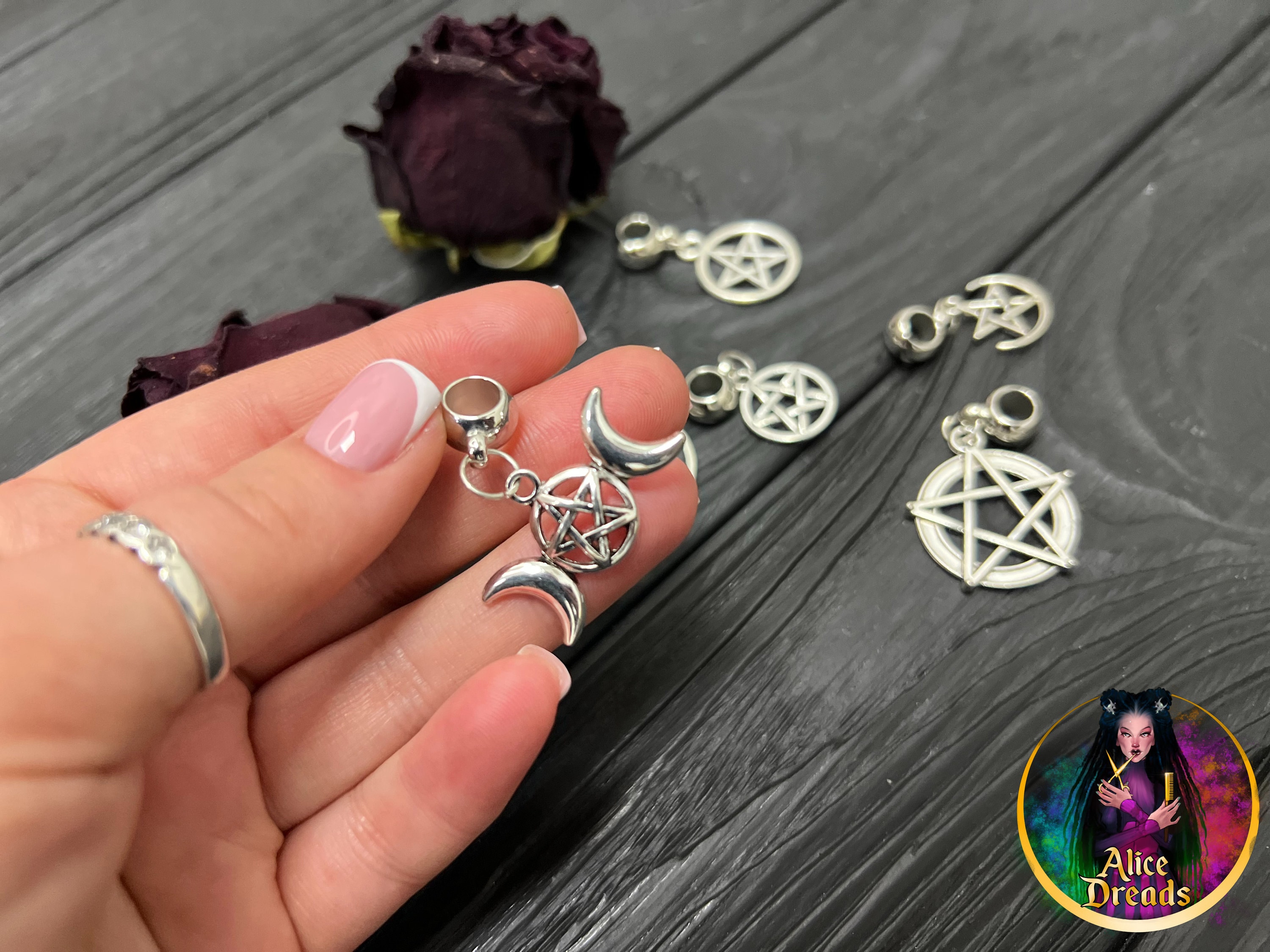 Pentagram Dread Accessories, Bead for Dreads, Hair Beads for  display picture 3