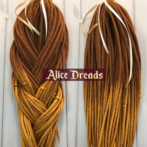Brown wool full set of Deadlock hair extensions dreads by AliceDreads