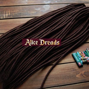 Dark brown wool dreads. Double ended or single ended dreadlocks.