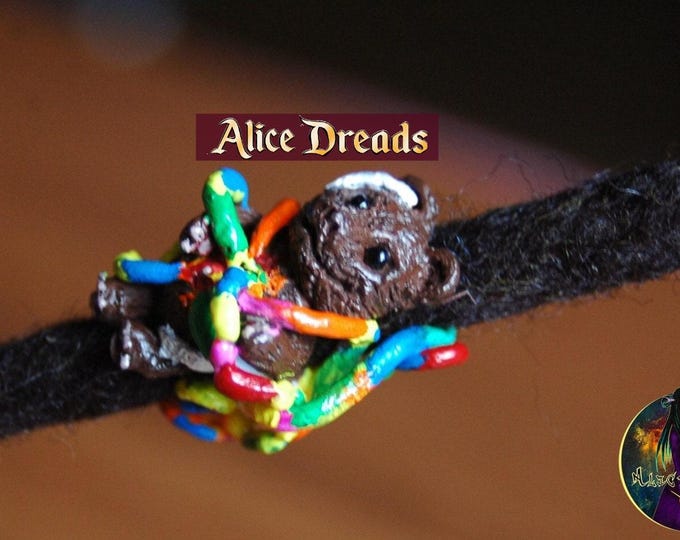 Bear's Rainbow Guts Beads AliceDreads, Handmade Dreadlock Extensions