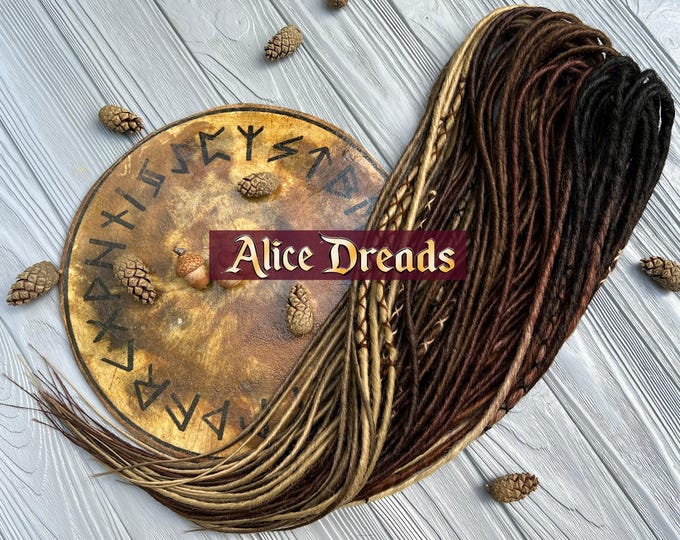 Ombre Synthetic Dreads: Black, Brown & Blonde Hair Extensions