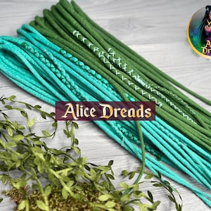 Grün Mint Synthetische Dreadlocks Erweiterungen Doppelseitige Dreadlocks