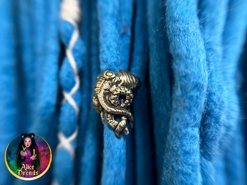 Metal bead for dreads octopus Dreadlock beads Braided Lanyard Pendant Octopus tentacles Accessories image 9