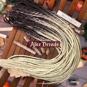 Full set ombre DE dreads natural dark brown & blonde hair accessories extensions thin double ended dreadlocks braids
