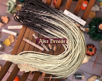 Ombre Synthetic Dreads: natural Dark Brown to Blonde Double Ended Braids hair accessories extensions