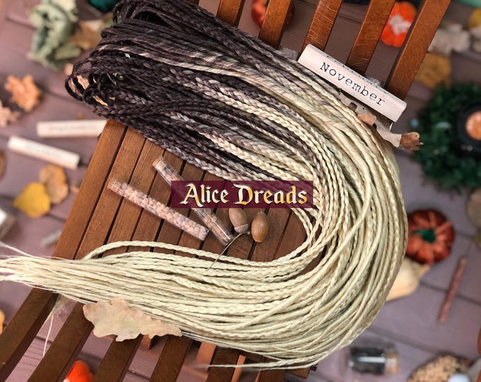 Ombre Synthetic Dreads: natural Dark Brown to Blonde Double Ended Braids hair accessories extensions