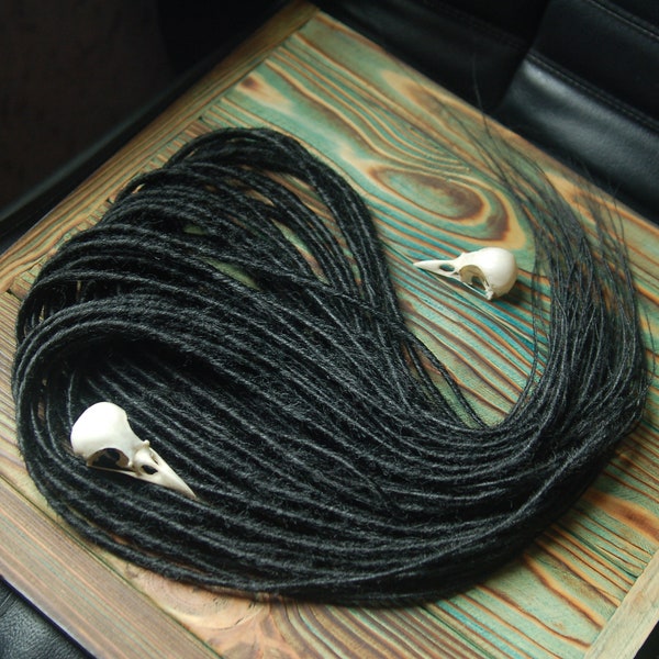 Black thin synthetic double ended dreads hair extensions synrh hair dreads