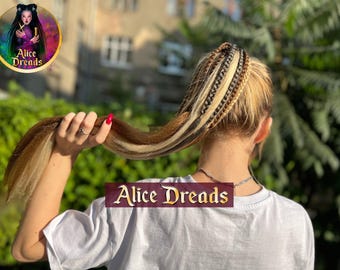 Braided Ponytail Hair Extension: Blonde Beige Brown Hairpiece braids, Dance Festival decoration hair