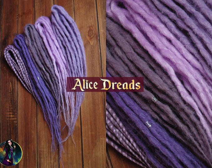Crochet Synthetic Dreadlocks: Purple Lavender Hair Extensions with twists