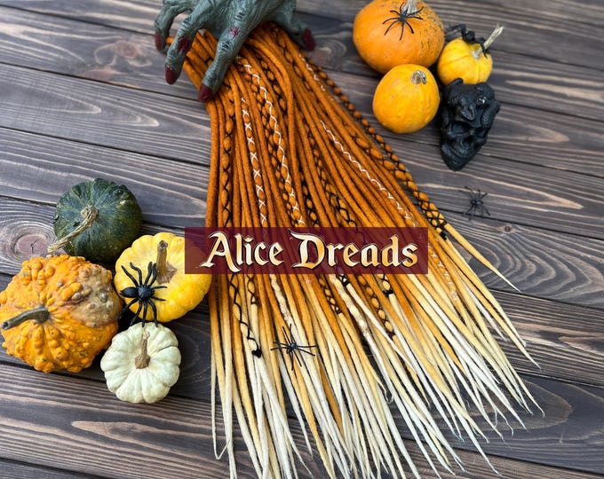 Wool Ombre Double Ended Dreads: Auburn, Ginger, Blonde Boho Dreadlocks