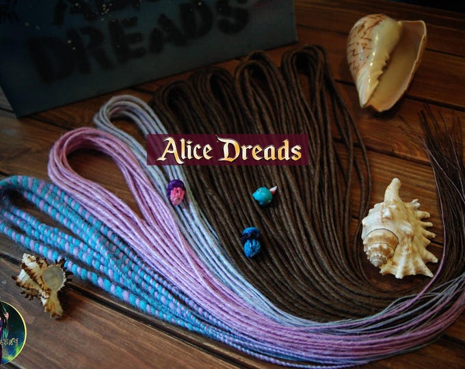 Thin Twisted Synthetic Dreadlock Extensions: Brown, Blue, Purple, Pink, Lavender Double/Single Ended Dreads