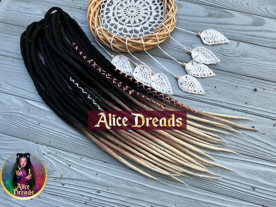 Ombre Wool Dreads: Black Brown Blonde Hair Extensions 