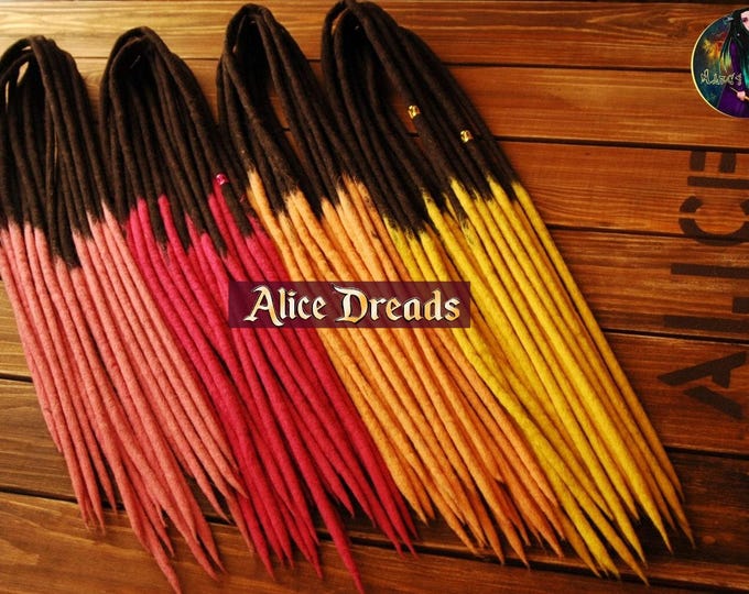 Wool Dreadlock Extensions: Black, Yellow, Pink, Fuchsia DE/SE Dreads