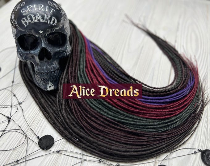 Synthetic Dreadlock Extensions: Black, Brown, Burgundy, Green, Purple