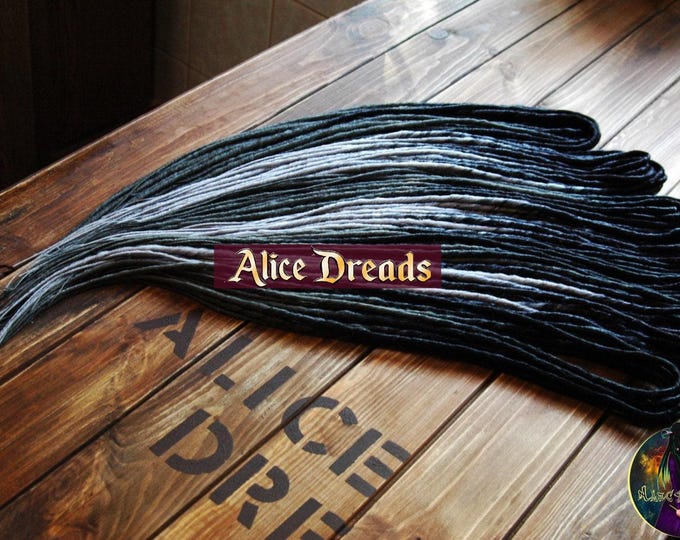 Ombre Synthetic Dreads: Black to Grey Gray Twisted Hair Extensions