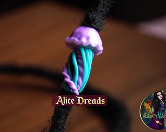 Dreadlock extensions handmade hair jewelry clay beads for dreadlocks Jellyfish bead