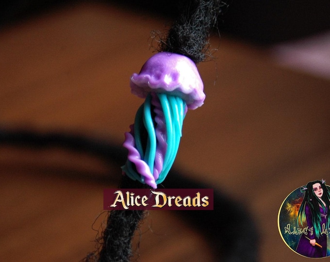 Dreadlock extensions handmade hair jewelry clay beads for dreadlocks Jellyfish bead