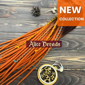 Ombre dark brown to natural orange auburn WOOL dreads double or single ended felt dreadlocks