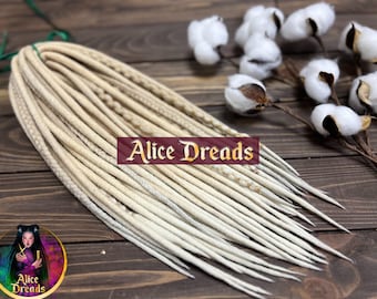 Blonde Ombre Wool Dreads: Braided Hair Extensions with Accents
