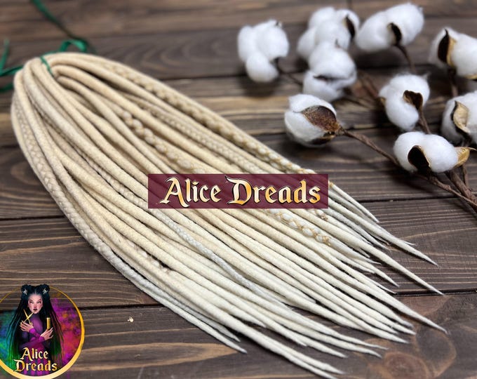 Blonde Ombre Wool Dreads: Braided Hair Extensions with Accents