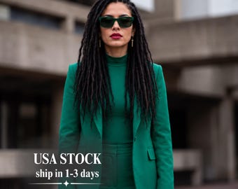 30 DE Black Crochet Synthetic Dreads, Natural Look Dreadlock Extensions