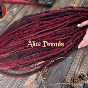 Dreadlock extensions  halloween crochet made synthetic dreads in shades of dark red hair dreadlocks